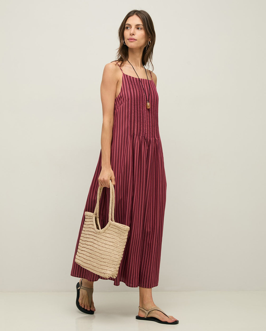 Aubergine Strip Strap Dress