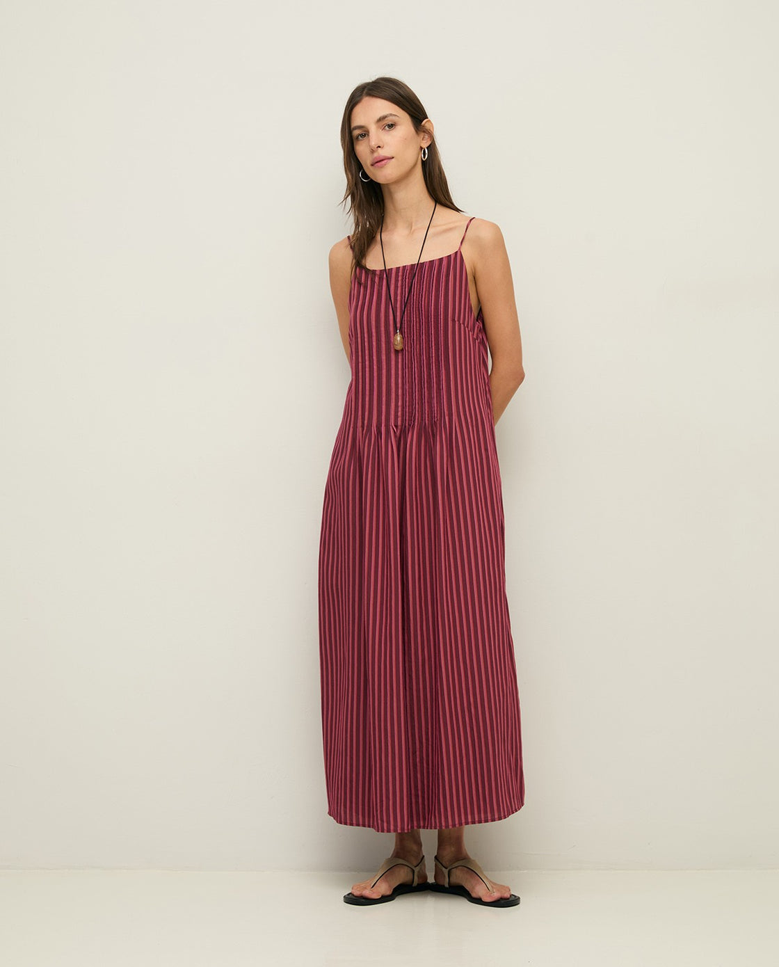Aubergine Strip Strap Dress
