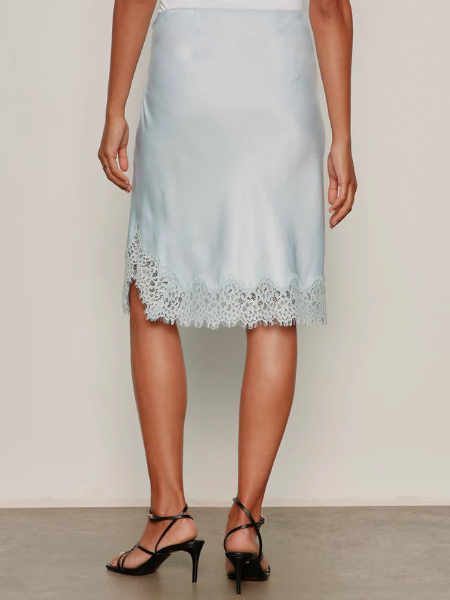 Effortless Lace Slip Skirt Blue Aura