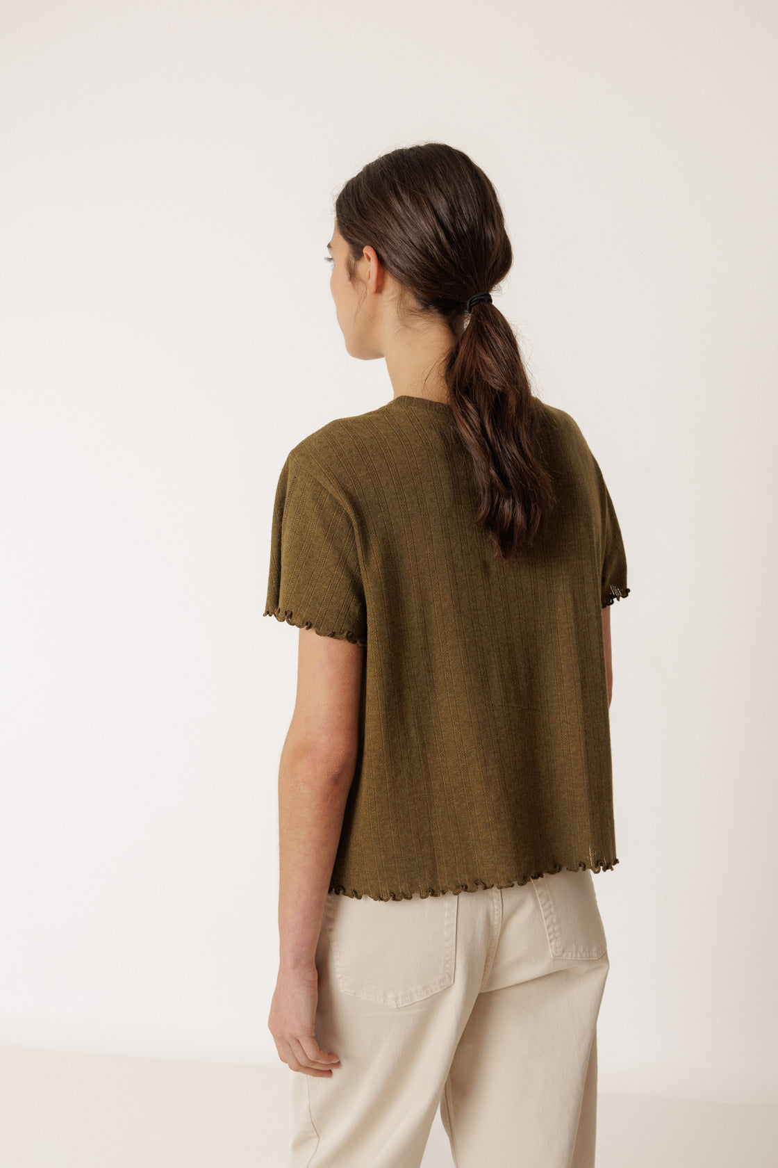 Cropped Rib Shirt