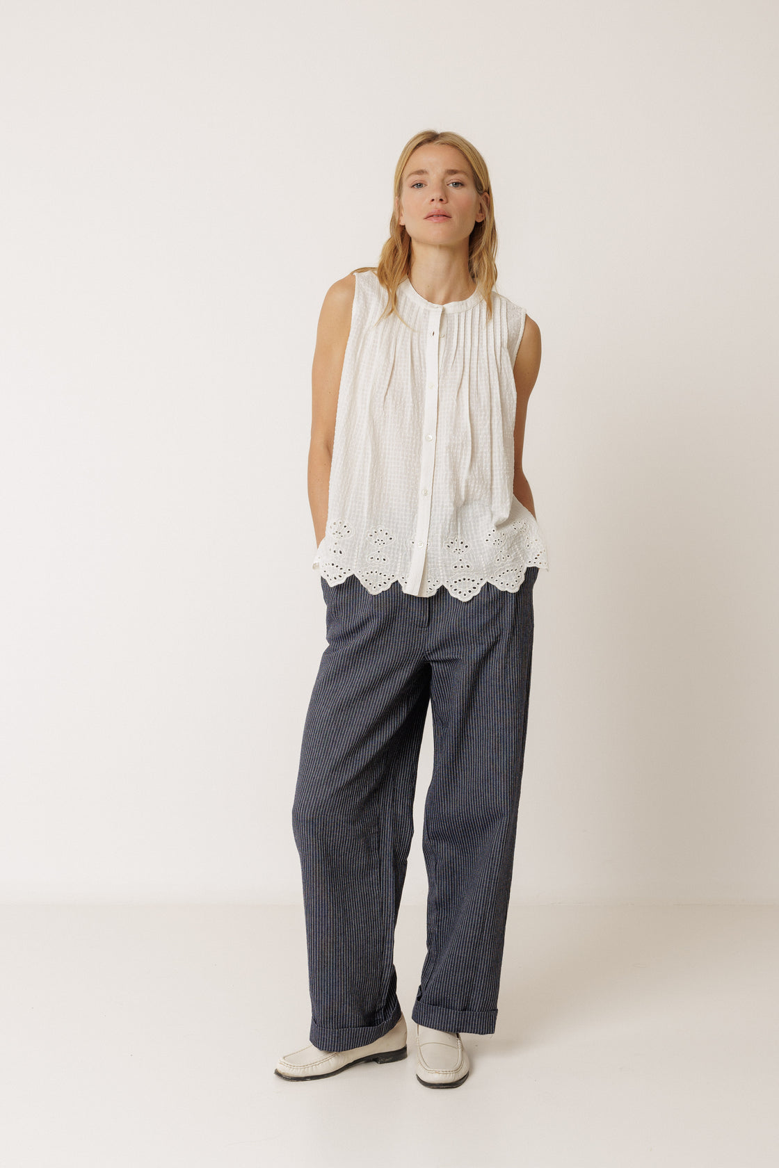 Embroidered Ecru Blouse