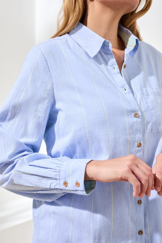 Chambray + Yellow Lime Stripe