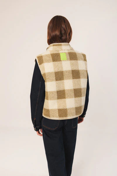 Teddy Plaid Vest