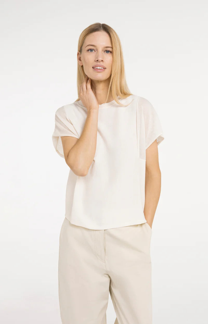 Cream Knit Transparent Sleeve
