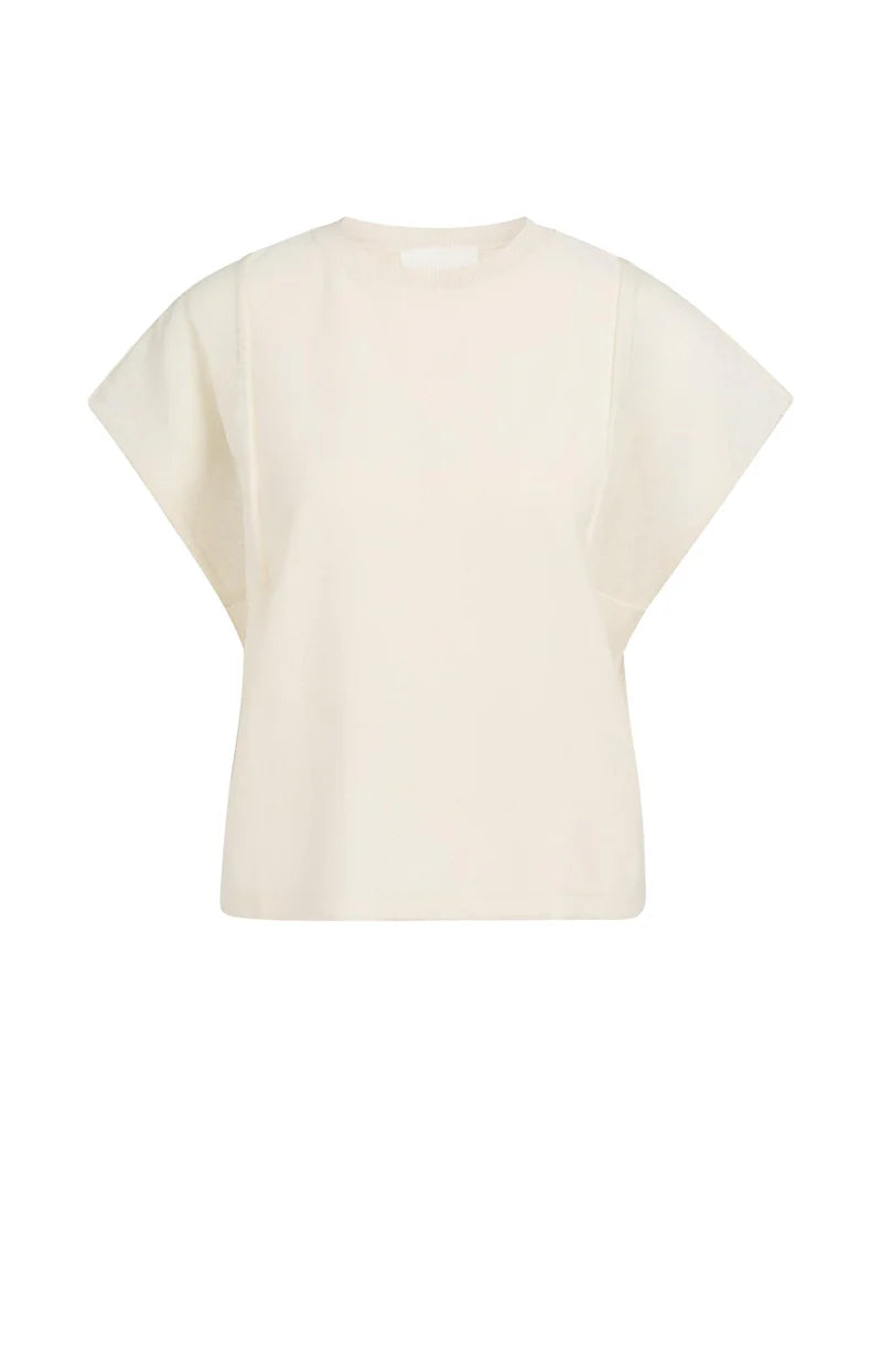 Cream Knit Transparent Sleeve